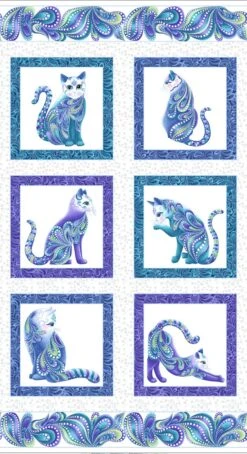Catitude Singing The Blues 10260 09 Pearlized Panel Benartex