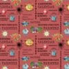 Old Farmers Almanac 10327 Red Floral Words Sykel -Sewing Supplies Sales 2024 10327 red
