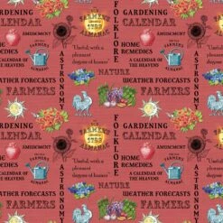 Old Farmers Almanac 10327 Red Floral Words Sykel