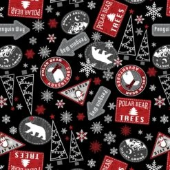Winter Comfort Flannel 12764F 12 Black Snowy Signs Benartex Kanvas