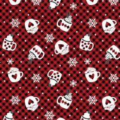 Winter Comfort Flannel 1265F 19 Black Red Snowy Cocoa Benartex Kanvas