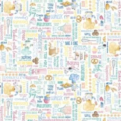 Gnomebody Bakes It Better 12828 09 White Freshly Baked Words Benartex Kanvas