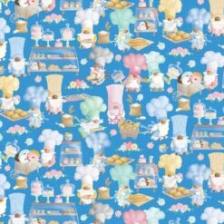Gnomebody Bakes It Better 12829 54 Blue Gnomes Bake Shop Benartex Kanvas