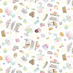 Gnomebody Bakes It Better 12833 09 White Pastry Treats Benartex Kanvas