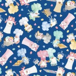 Gnomebody Bakes It Better 12834 55 Blue Sweet Gnomes Benartex Kanvas