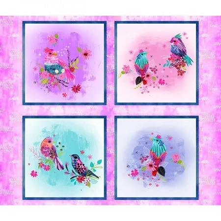 Multi Bright Birds 14987 Multi Digital Panel, 3 Wishes Fabric 3 Multi Bright Birds 14987 Multi Digital Panel, 3 Wishes Fabric