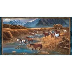 Sundance 24794 X Mountain Horse Panel, Quilting Treasures