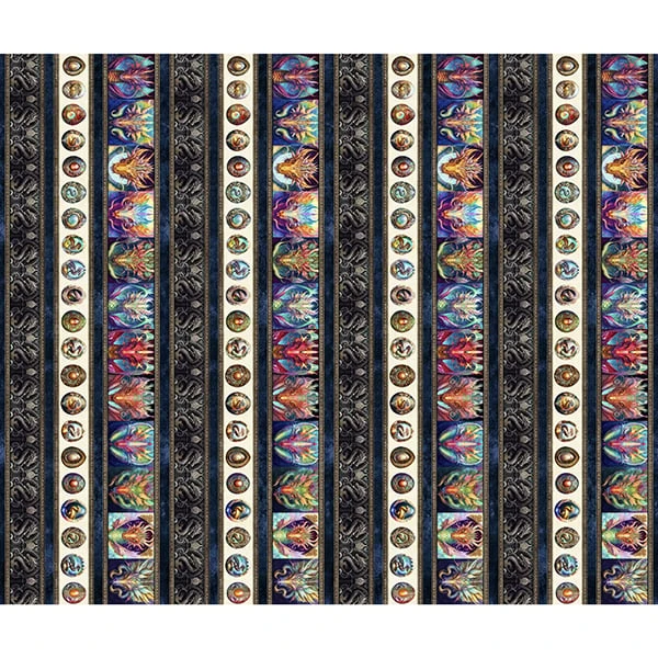 Dragon Fyre 29929 X Dragon Decorative Stripe Quilting Treasures 3 Dragon Fyre 29929 X Dragon Decorative Stripe Quilting Treasures