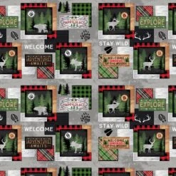 Cabin Welcome Flannel 36101 973 Sampler Wilmington Prints