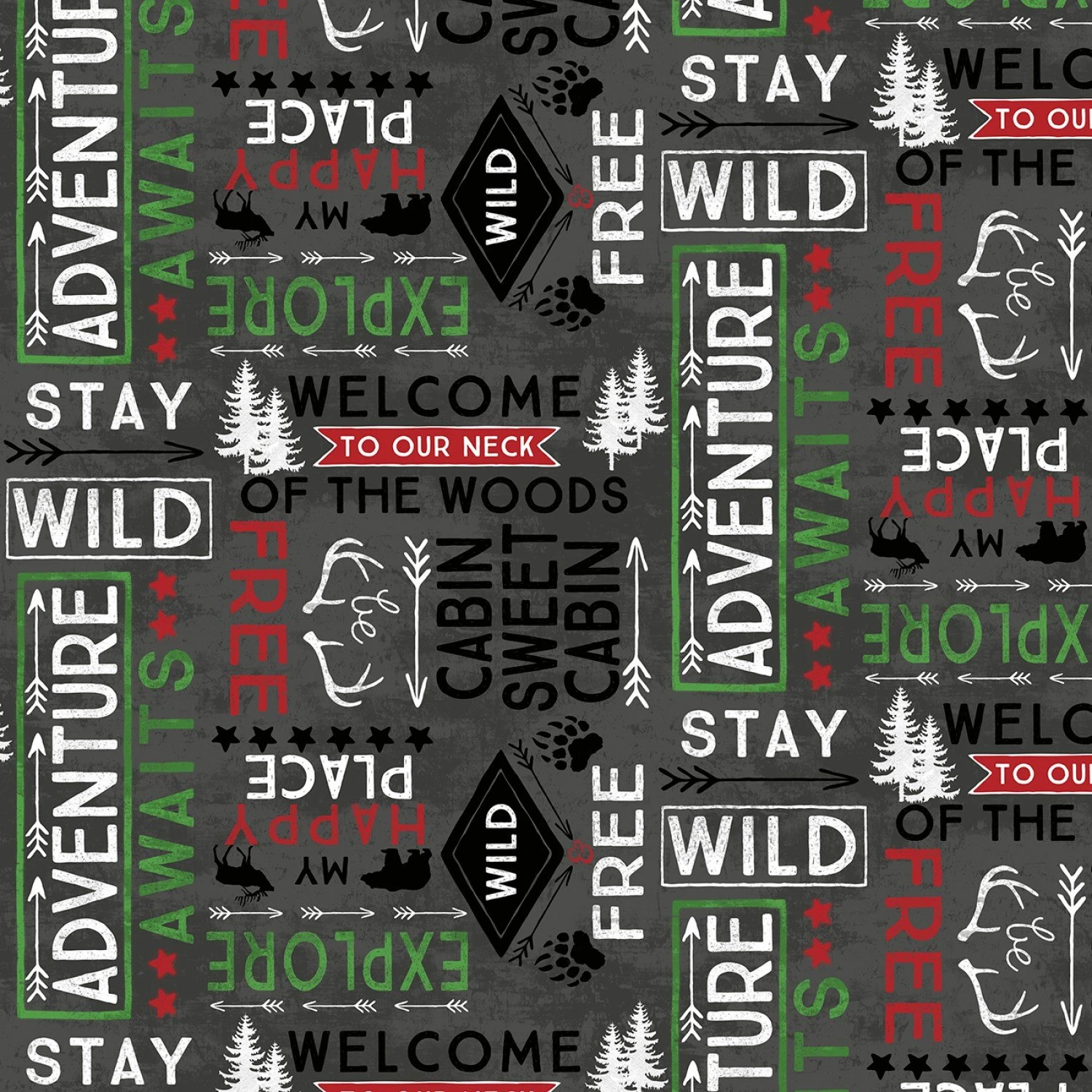 Cabin Welcome Flannel 36104 911 Words Toss Black Wilmington Prints 3 Cabin Welcome Flannel 36104 911 Words Toss Black Wilmington Prints