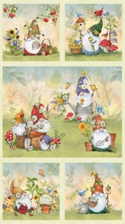 Gnome And Garden 39772 734 Multi Panel Wilmington Prints