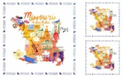 State Cotton Digital Panel Missouri 51662P X, Windham Fabrics