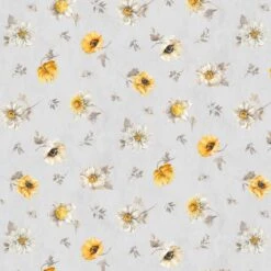Fields Of Gold 86500 959 Floral Toss Grey Wilmington Prints