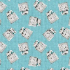 Homemade Happiness 89225 494 Teal Stove Allover Wilmington