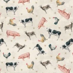 Farmhouse Chic 89240 292 Cream Animals Wilmington Prints