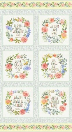 Garden Inspirations 9363 12 Inspirational Blocks Panel Henry Glass
