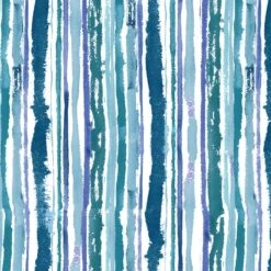 Midnight Sapphire 9381 17 Multi Watercolor Stripe Henry Glass