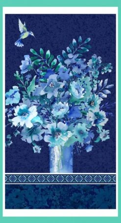 Midnight Sapphire 9390P 77 24 Inch Panel Vase Bouquet Henry Glass