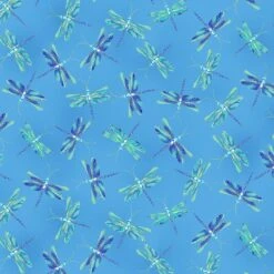 Moonlight Serenade 9752 05 Blue Dragonflies Metallic Kanvas