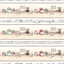 Happiness Is Homemade 9861 E Cream Kitchen Stripe Maywood Studio