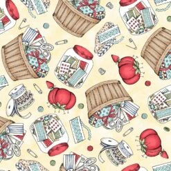 Measure Twice 9894 S Yellow Tossed Notions Maywood Studio