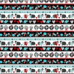 All You Knit Is Love 9920 99 Border Kanvas Benartex