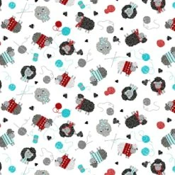 All You Knit Is Love 9926 9 Mini Sheep Kanvas Benartex