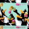 Hoffman H4010 74F Mint Flannel Penguins Ice Cream Cones -Sewing Supplies Sales 2024 H4010F74FMintFlannel