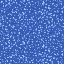 Bluebird C8451 Blue Tiny Flower Leaves Timeless Treasures