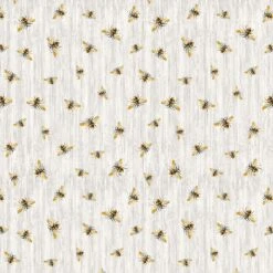 Honey Bee Farm CD2391 Grey Flying Bees On Word Texture Timeless Treasures