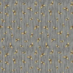 Honey Bee Farm CD2391 Slate Flying Bees On Word Textures Timeless Treasures