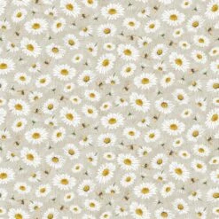 Honey Bee Farm CD2397 Grey Tossed Bee And Daisy Florals Timeless