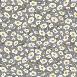 Honey Bee Farm CD2397 Slate Tossed Bee And Daisy Florals Timeless Treasures