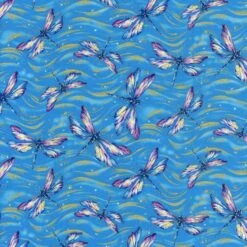 Water Dance CM8305 Dancing Dragonflies Water Timeless Treasures