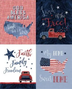 Land That I Love 9753 Blue Freedom Panel Michael Miller