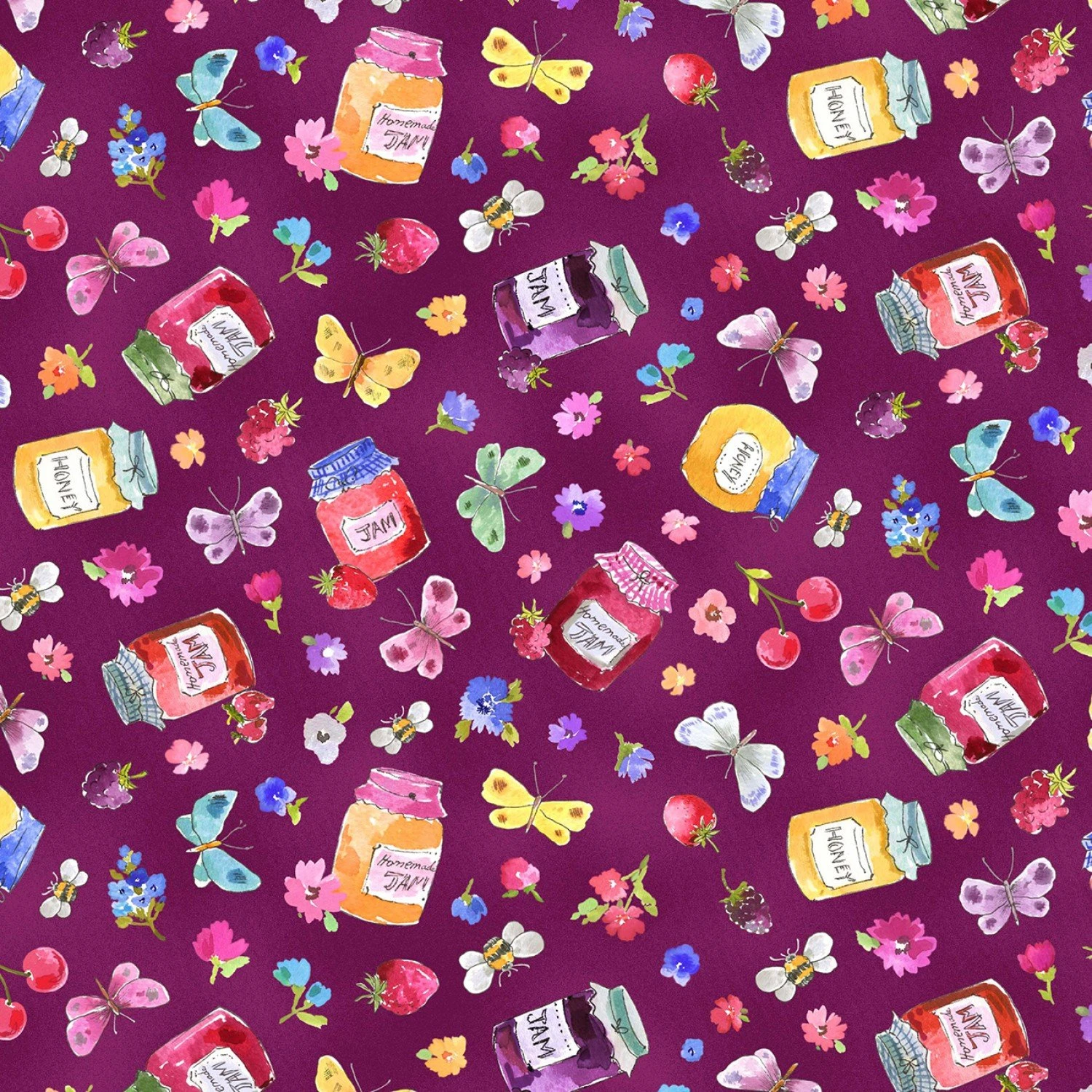 In The Garden 9487 Cranberry Jam Pots Michael Miller 3 In The Garden 9487 Cranberry Jam Pots Michael Miller