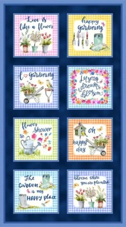 In The Garden 9491 Navy Panel Michael Miller