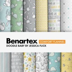 Doodle Baby Flannel Raggy Cakes Quilt Kit Benartex