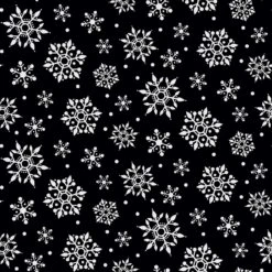 Gnome For Christmas FLANNEL F10612 Black Snowflakes Riley Blake