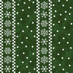 Gnome For Christmas FLANNEL F10613 Green Nordic Stripes