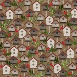 Woodland Haven Flannel F1733 33 Birdhouses, Henry Glass