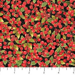 Cardinal Woods Flannel F22838 99 Berries, Northcott