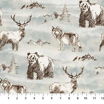 Misty Mountain Flannel F22976 61 Misty Earth Animals, Northcott 3 Misty Mountain Flannel F22976 61 Misty Earth Animals, Northcott