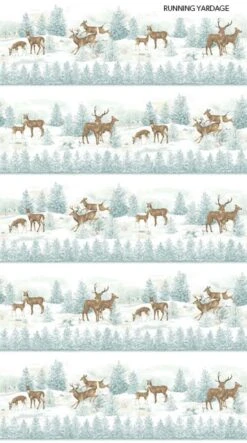 Frosted Woodland Flannel F23630 42 Border, Northcott