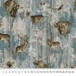 Timberland Trail Stonehenge Flannel F25007 66 Wildlife Blue Northcott