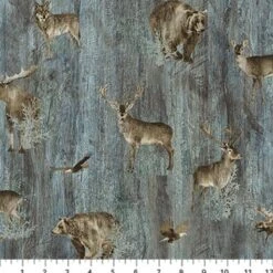 Timberland Trail Stonehenge Flannel F25016 68 Scattered Wildlife Northcott