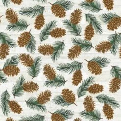 Pine Cone Lodge Flannel F9254 43 Beige Pinecones Flannel, Henry Glass