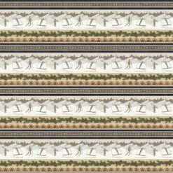 Pine Cone Lodge Flannel F9261 33 Beige Novelty Winter Stripe, Henry Glass
