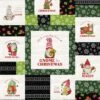 Gnome For Christmas FLANNEL F10614 Black Gnome Panel Riley Blake