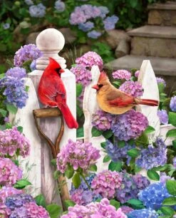 Cardinals On Fence GG00421C1 Digital Panel David Textiles